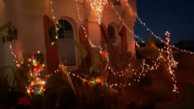 Дома, украшенные к Рождеству в городе Сан-Диего, США смотреть онлайн