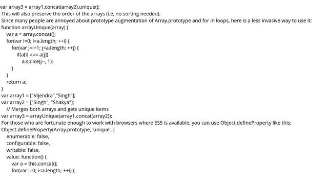 How to merge two arrays in JavaScript and de-duplicate items смотреть онлайн