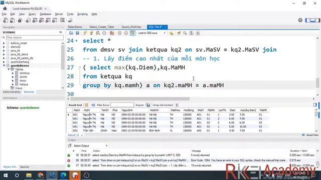 Rikkei Academy - Java - Module 03 - MySQL - Session 3: Truy vấn lồng và View смотреть онлайн