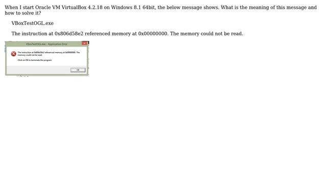 Oracle VM VirtualBox "instruction at 0x806d58e2 referenced memory at 0x00000000" error смотреть онлайн