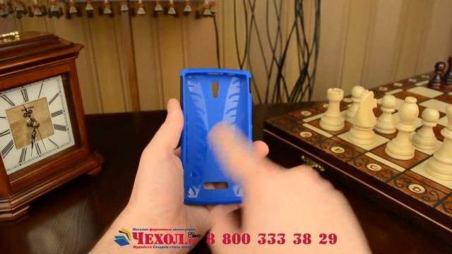 Противоударный чехол-бампер для Lenovo A2010 4.5" синий смотреть онлайн