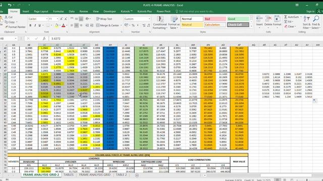 PLATE 4 FRAME ANALYSIS Excel 2019 10 11 19 37 29 смотреть онлайн