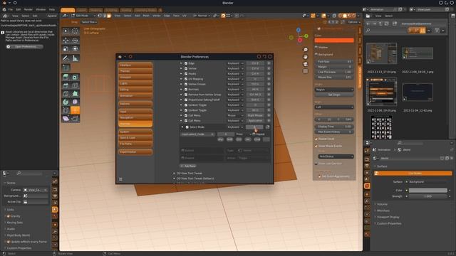 Настройка горячих клавиш для вершин-ребер-граней. Blender 3D