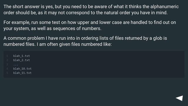 Does bash's * match files in alphanumeric order? смотреть онлайн