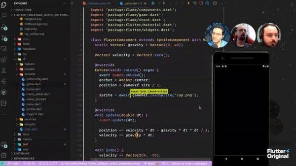 Building Game with Flutter using Flame engine | Pair programming with authors of Flame