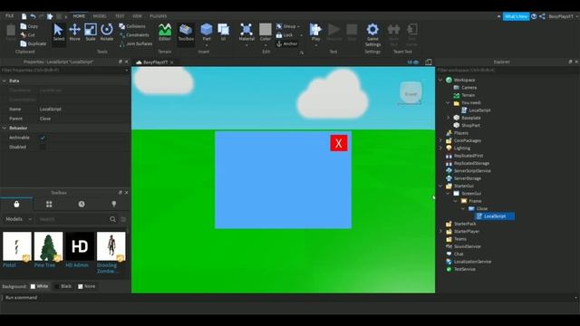 Roblox Studio - HOW TO MAKE A GUI APPEAR WHEN YOU TOUCH A PART смотреть онлайн