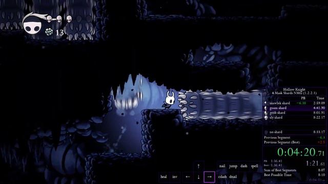 Hollow Knight 4 Mask Shards NMG in 8:11.77 смотреть онлайн