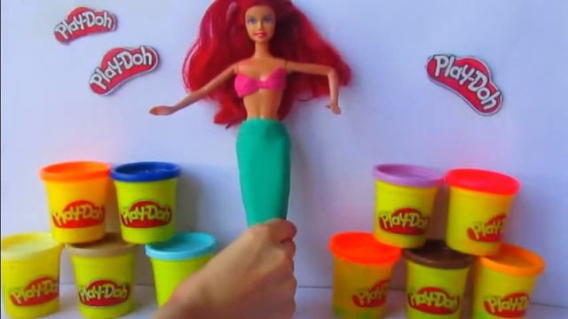 Принцессы диснея плей до.Поделки из пластилина плей до русалочка Ариэль смотреть онлайн