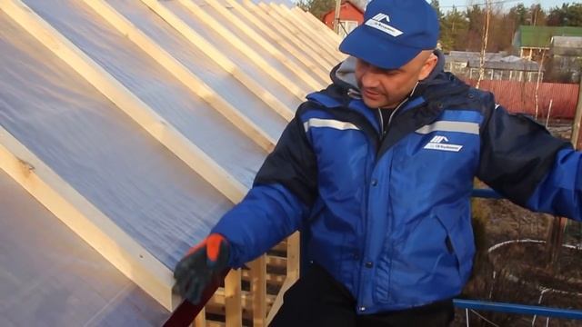 Каркас дома из доски 100 мм. Нюансы монтажа металлочерепицы. Строй и Живи. смотреть онлайн