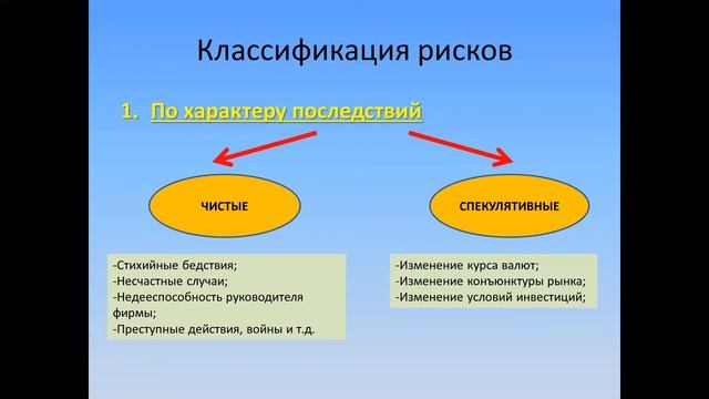 Видеоурок ДО по предмету: Финансы организаций, тема: Понятие риска. Виды рисков, преп. Губанова Н.Р смотреть онлайн
