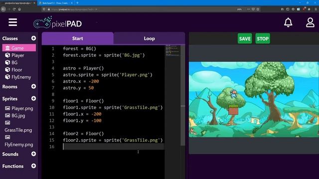 PixelPAD Tutorial: Platformer #2 - Moving Objects смотреть онлайн