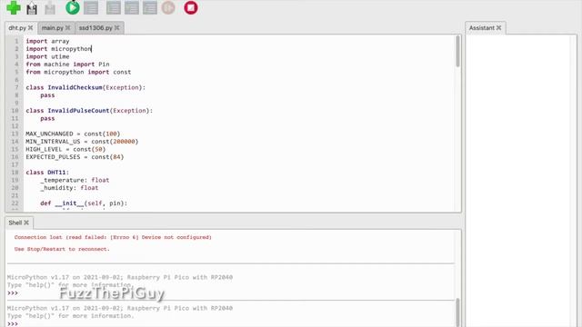 Raspberry Pi Pico Connected To A DHT11 And OLED SSD1306 Display смотреть онлайн
