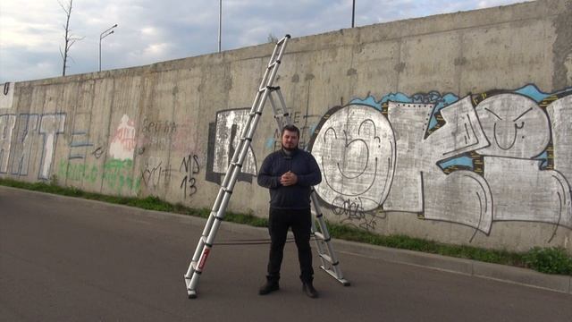 Обзор телескопической лестницы-стремянки TELESTEPS Combi Line 3,0 m смотреть онлайн