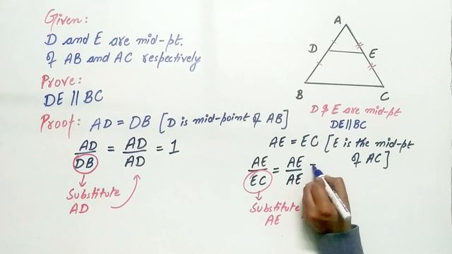 Using Theorem 6.2, prove that the line joining the mid points | Q8 Exercise 6.2 class 10 смотреть онлайн