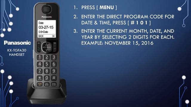Panasonic - Telephones - Function - How to set the date and time. Models listed in Description. смотреть онлайн