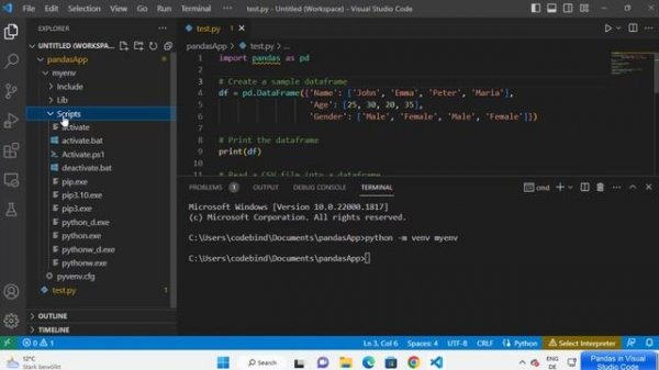 SOLVED : Import pandas could not be resolved from source Pylance(reportMissingModuleSource)