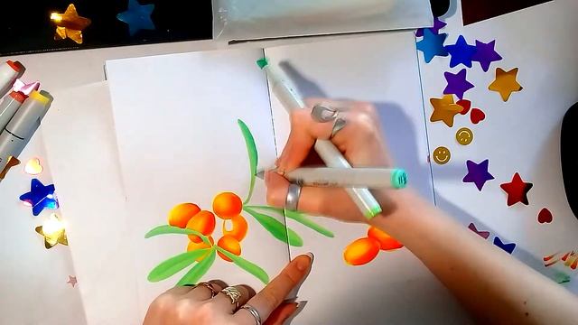 SPEEDPAINT // Sea Buckthorn // Copic, SketchMarkers and Touch markers, Stylefile смотреть онлайн