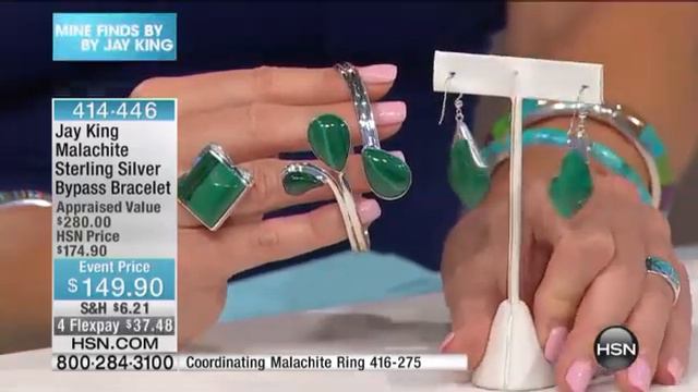 Jay King Malachite Sterling Silver Bypass Bracelet смотреть онлайн