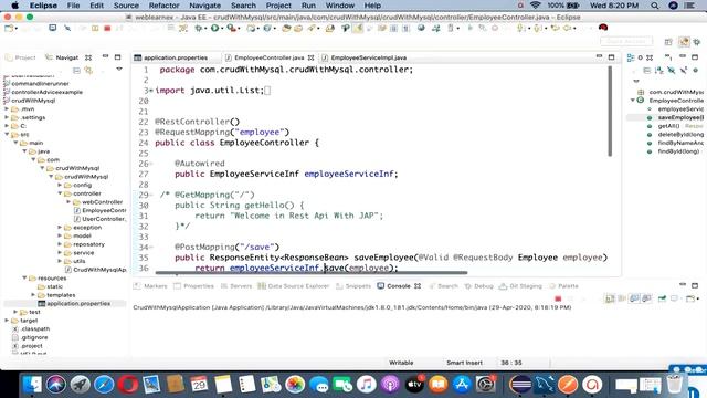 Spring Boot Mysql Hibernate JPA Crud Operation With Thymeleaf Swagger 2 | Part 16 смотреть онлайн