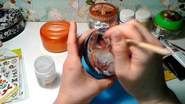 Шкатулка из баночки от крема. Красивая баночка для мелочей из подручных материалов! смотреть онлайн