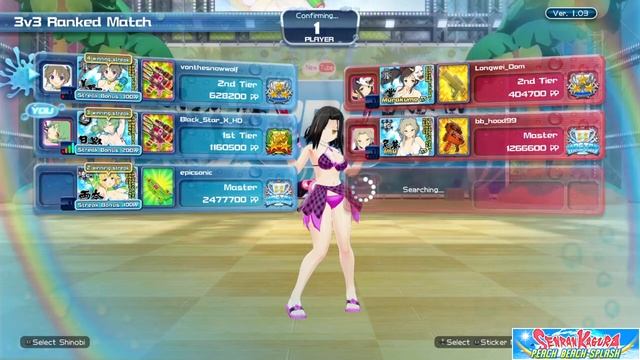 Senran Kagura PEACH BEACH SPLASH online ranked смотреть онлайн