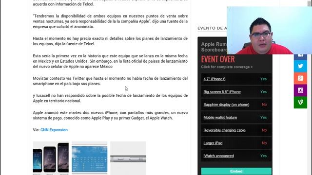 Resumen Keynote Apple | iPhone 6, y 6 Plus Apple Watch y mas.. #MuyTec смотреть онлайн