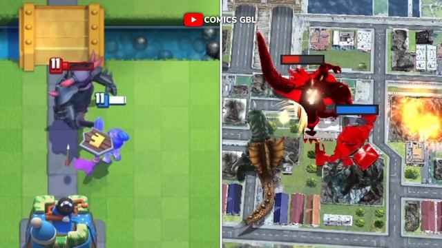 Guards (Clash Royale) & Jet Jaguar Singular Point (Godzilla Battle Line) Comparison смотреть онлайн