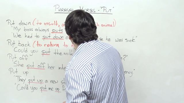 'Put' in Phrasal Verbs - put down, put back, put off, put up смотреть онлайн