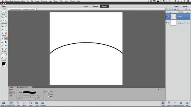 Make Curved Lines in Photoshop Elements - Part 1 смотреть онлайн