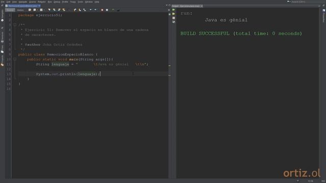 Java - Ejercicio 51: Remover el Espacio en Blanco de una Cadena de Caracteres смотреть онлайн