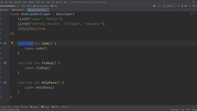 Kotlin For Beginners Tutorial (Classes, Inheritance, Superclass, Subclass) смотреть онлайн