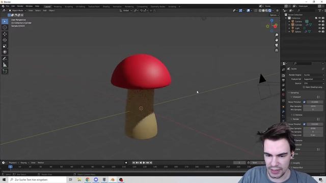 How to create a toadstool mushroom in 1+1 Minute in Blender смотреть онлайн
