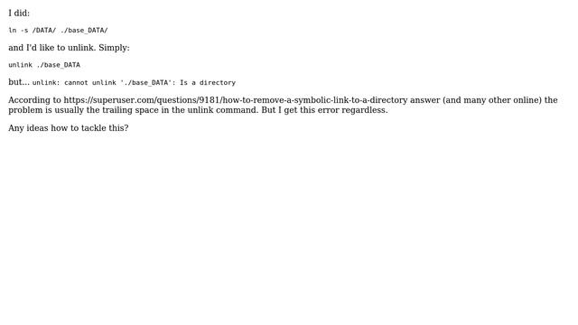 Unlink (remove) directory symlink смотреть онлайн