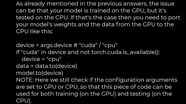 Python :RuntimeError: Input type (torch.FloatTensor) and weight type should be the same(5solution) смотреть онлайн