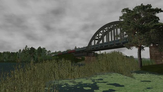 ТЭП70 пересекает р. Нерль. TEP70 crossing Nerl river смотреть онлайн