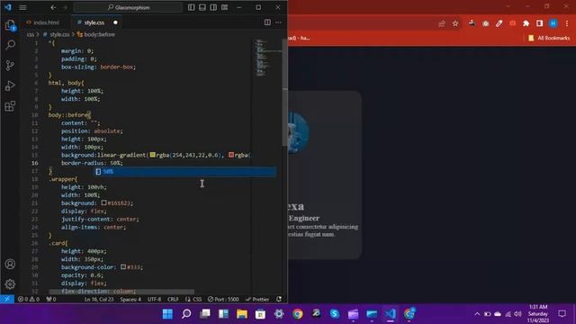 CSS Glassmorphism Effect || Glassmorphism Profile Card UI Design using HTML and CSS смотреть онлайн