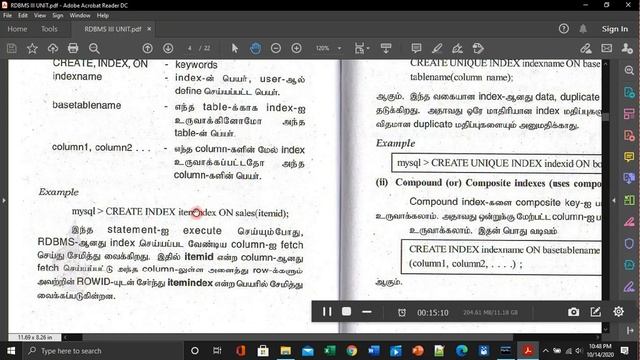 RDBMS Class 9 Type 2 : Index Creation and Drop Index смотреть онлайн