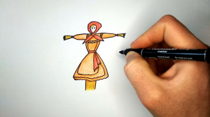 Как нарисовать чучело на Масленицу