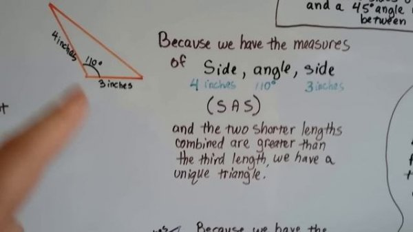 Grade 7 Math #8.2b, Unique Triangle, No triangle, or More than one triangle
