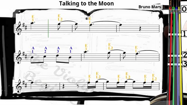 Talking to the Moon | Bruno Mars | Violin SHEET MUSIC [With Fingerings] [Level 3] New Key смотреть онлайн