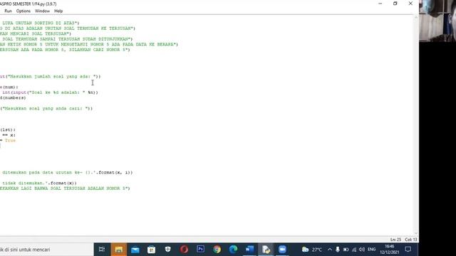 Membuat Program Python, Soal-soal, if else, def, sorthing, searching, modul, dan output смотреть онлайн