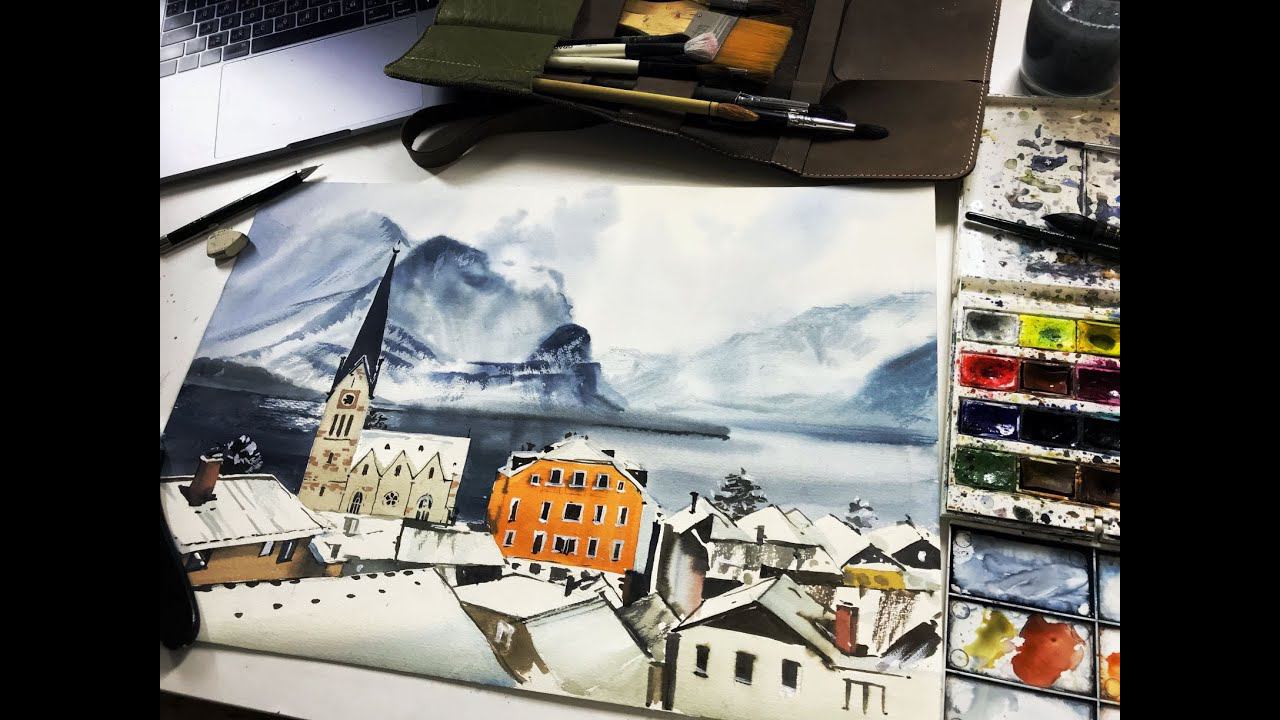 Мастер-класс «Озеро Гальштат» | Как нарисовать озеро поэтапно смотреть онлайн