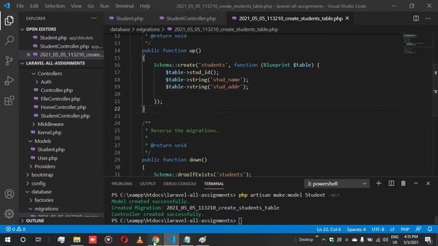 Create Database or Primary key and Foreign key relationship in Laravel 8 смотреть онлайн
