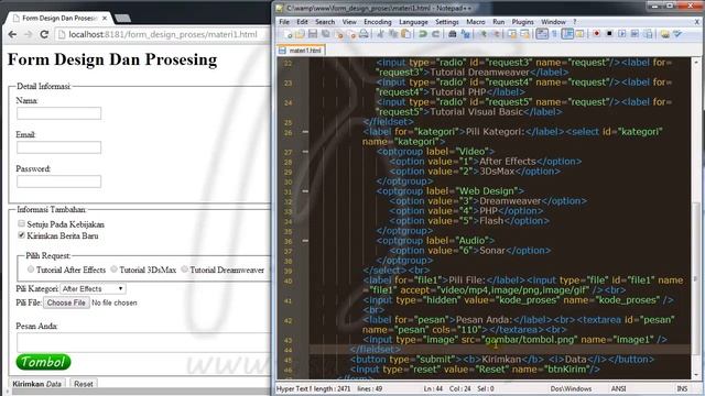 1,10, Textarea, Cols, Rows, Readonly dan Disabled, Form Design dan Proses Untuk Web Developer смотреть онлайн