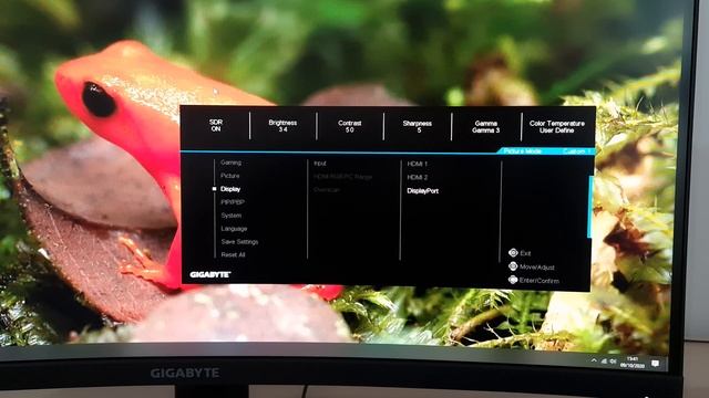 Gigabyte G32QC Menu System (OSD) смотреть онлайн