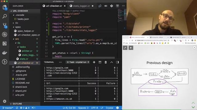 2.2 Extracting tasks into modules - Live coding a URL checker in Crystal смотреть онлайн