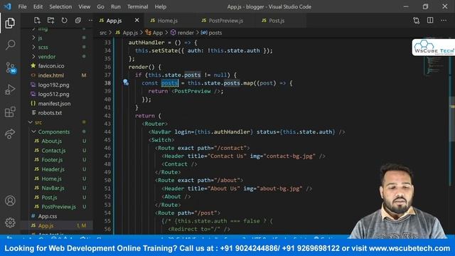 Displaying the Fetched Data in the Blog Project | React JS Tutorial for Beginners #50 смотреть онлайн