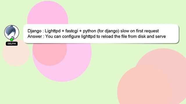 Django : Lighttpd + fastcgi + python (for django) slow on first request смотреть онлайн
