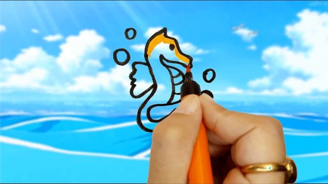 drawing sea horse fo kids рисунок морского конька для детей смотреть онлайн