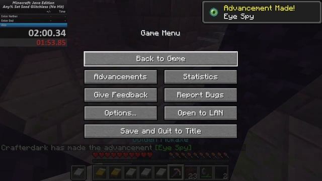 Minecraft Java No Harm Set Seed Glitchless Peaceful 1.9+ in 3:27 смотреть онлайн